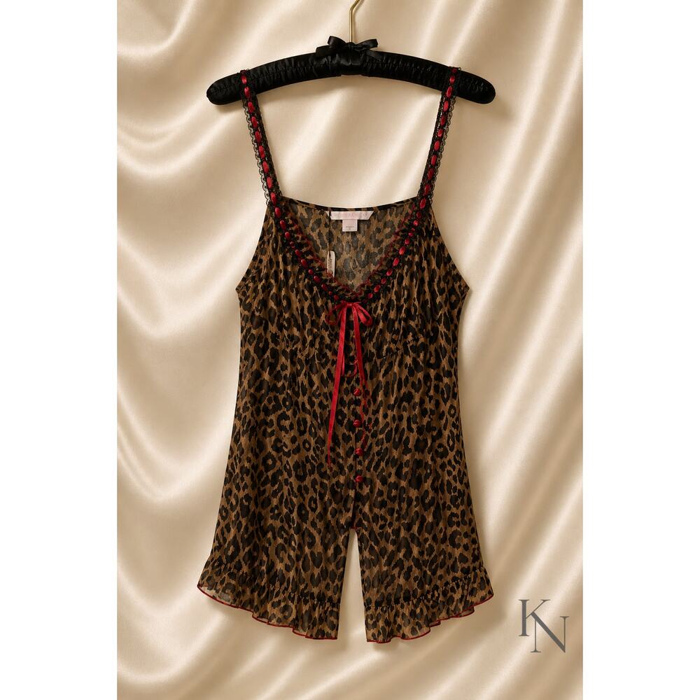 Victoria’s Secret Silk Leopard Print Babydoll – Size L